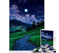 1000 Pieces Jigsaw Puzzles for Adults Nighttime Village Landscape Relaxing Games Home Art Decor DIY Toys Artists Collection, Fine Art (26X38cm)