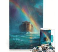 1000 Pieces Jigsaw Puzzles for Adults Noah's Ark Under A Rainbow Educational Games But Fun And Humorous Birthday Present Gifts 50x75cm
