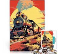 1000 Pieces Jigsaw Puzzles for Adults Old Train Herausforderndes Spielspielzeug Geschenke für Freunde und Familie38x26cm