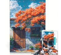 1000 Pieces Jigsaw Puzzles for Adults Orange Blossom Cottage Hands-on Game Stress Reliever Unique Gifts for Birthday And Christmas 38x26cm