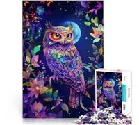 1000 Pieces Jigsaw Puzzles for Adults Owl under the moon Staycation: Zeit totschlagen tolles Geschenk38x26cm