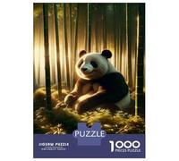 1000 Pieces Jigsaw Puzzles for Adults Panda Bamboo Forest Wall Art Jigsaw for Adults Family Game Precision Cutting Unique Gifts for Birthday And Christmas 52x38cm/1000pcs