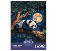 1000 Pieces Jigsaw Puzzles for Adults Panda Under Moonlight Jigsaw for Adults Relax Games Perfect Decoration Unique Gifts for Birthday And Christmas 52x38cm/1000pcs