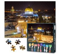 1000 Pieces Jigsaw Puzzles for Adults Paper Puzzles Christian Wall Decor Painting Temple Mount Jerusalem Pictures Holy Land Religious Art Prayer Room Activity Spiritual Gift 27.5x19.7 Inch