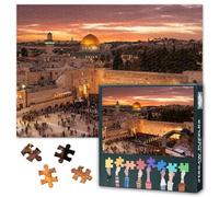 1000 Pieces Jigsaw Puzzles for Adults Paper Puzzles Jerusalem Temple Mount Skyline Judaism Wall Art Paintings Cityscape Cultural Heritage Home Office Leisure Collector Item Festive Gift 27.5x19.7 Inch