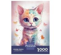 1000 Pieces Jigsaw Puzzles for Adults Pastel Cat Jigsaws for Adults Brain Teaser Game Stress Reliever Birthday And Unique Gifts 70x50cm/1000pcs