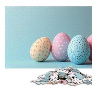 1000 Pieces Jigsaw Puzzles for Adults Pastel Easter Eggs with Polka Dots Square Jigsaw Puzzles, for Adults And Teenager, Wooden Puzzles Home Art Decor 1000pcs (75x50cm)