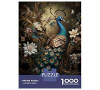 1000 Pieces Jigsaw Puzzles for Adults Peacock Bird Art Peafowl Adult Puzzles Relaxing Games Difficult Hard Unique Gifts for Birthday And Christmas 52x38cm/1000pcs
