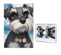 1000 Pieces Jigsaw Puzzles for Adults Personalized Wooden Puzzle adorable schnauzer Puzzles from Photos Picture Puzzle for Family Wedding Christmas Birthday Gifts