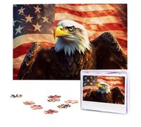 1000 Pieces Jigsaw Puzzles for Adults Personalized Wooden Puzzle American Flag Fire Eagle Puzzles from Photos Picture Puzzle for Family Wedding Christmas Birthday Gifts