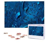 1000 Pieces Jigsaw Puzzles for Adults Personalized Wooden Puzzle Blue Musical Notes Puzzles from Photos Picture Puzzle for Family Wedding Christmas Birthday Gifts