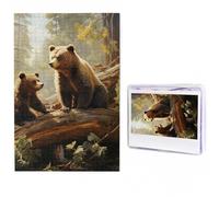 1000 Pieces Jigsaw Puzzles for Adults Personalized Wooden Puzzle Cute Bears Play in The Tree Puzzles from Photos Picture Puzzle for Family Wedding Christmas Birthday Gifts