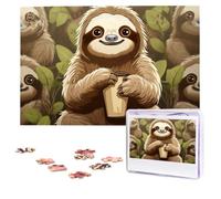 1000 Pieces Jigsaw Puzzles for Adults Personalized Wooden Puzzle Cute Cartoon Sloth Puzzles from Photos Picture Puzzle for Family Wedding Christmas Birthday Gifts