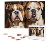 1000 Pieces Jigsaw Puzzles for Adults Personalized Wooden Puzzle English Bulldogs Puzzles from Photos Picture Puzzle for Family Wedding Christmas Birthday Gifts