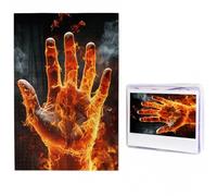 1000 Pieces Jigsaw Puzzles for Adults Personalized Wooden Puzzle Fire Flame Hand Puzzles from Photos Picture Puzzle for Family Wedding Christmas Birthday Gifts
