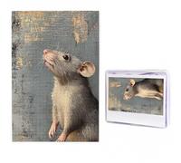 1000 Pieces Jigsaw Puzzles for Adults Personalized Wooden Puzzle Grey rat Puzzles from Photos Picture Puzzle for Family Wedding Christmas Birthday Gifts