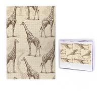 1000 Pieces Jigsaw Puzzles for Adults Personalized Wooden Puzzle Hand Drawn Giraffes Puzzles from Photos Picture Puzzle for Family Wedding Christmas Birthday Gifts