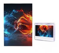 1000 Pieces Jigsaw Puzzles for Adults Personalized Wooden Puzzle Ice and Fire Balls Puzzles from Photos Picture Puzzle for Family Wedding Christmas Birthday Gifts