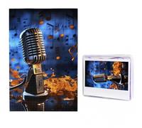 1000 Pieces Jigsaw Puzzles for Adults Personalized Wooden Puzzle Microphone with Music Notes Puzzles from Photos Picture Puzzle for Family Wedding Christmas Birthday Gifts