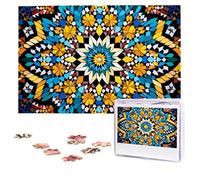 1000 Pieces Jigsaw Puzzles for Adults Personalized Wooden Puzzle Moroccan Color Pattern Puzzles from Photos Picture Puzzle for Family Wedding Christmas Birthday Gifts