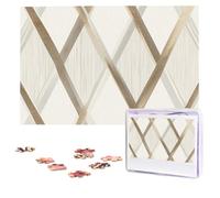 1000 Pieces Jigsaw Puzzles for Adults Personalized Wooden Puzzle Profile Geometric Ivory Gold Puzzles from Photos Picture Puzzle for Family Wedding Christmas Birthday Gifts