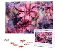 1000 Pieces Jigsaw Puzzles for Adults Personalized Wooden Puzzle Purple and flowers Puzzles from Photos Picture Puzzle for Family Wedding Christmas Birthday Gifts