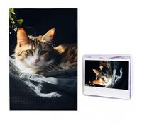 1000 Pieces Jigsaw Puzzles for Adults Personalized Wooden Puzzle Resting Cat Puzzles from Photos Picture Puzzle for Family Wedding Christmas Birthday Gifts