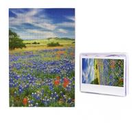 1000 Pieces Jigsaw Puzzles for Adults Personalized Wooden Puzzle Texas Bluebonnets Scenery Puzzles from Photos Picture Puzzle for Family Wedding Christmas Birthday Gifts