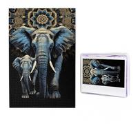 1000 Pieces Jigsaw Puzzles for Adults Personalized Wooden Puzzle Two elephants Puzzles from Photos Picture Puzzle for Family Wedding Christmas Birthday Gifts