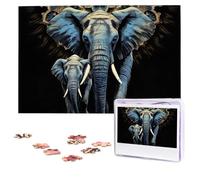 1000 Pieces Jigsaw Puzzles for Adults Personalized Wooden Puzzle Two elephants Puzzles from Photos Picture Puzzle for Family Wedding Christmas Birthday Gifts