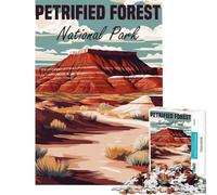 1000 Pieces Jigsaw Puzzles for Adults Petrified Forest National Park Poster 1000 Jigsaw Puzzle Toy Wall Decor Family Activities Educational Family Game (75x50cm)