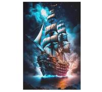 1000 Pieces Jigsaw Puzzles for Adults Pirate Ship Puzzle Teenagers Game Stress Reliever Difficult Challenge （78×53cm）