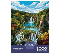 1000 Pieces Jigsaw Puzzles for Adults Plitvice Lakes Croatia Travel Jigsaw Puzzle Family Game Wall Art Unique Gifts for Birthday And Christmas 52x38cm/1000pcs