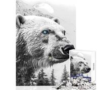 1000 Pieces Jigsaw Puzzles for Adults Polar Bear Double Exposure Relaxing Games Home Art Decor DIY Toys Artists Collection, Fine Art (26X38cm)