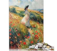 1000 Pieces Jigsaw Puzzles for Adults Poppy Field Square Jigsaw Puzzles, for Adults And Teenager, Wooden Puzzles Home Art Decor 1000pcs (75x50cm)