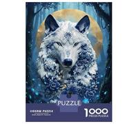 1000 Pieces Jigsaw Puzzles for Adults Porcelain Wolf in Enchanted Forest Jigsaws for Adults Brain Teaser Game Stress Reliever Birthday And Unique Gifts 38x26cm/1000pcs