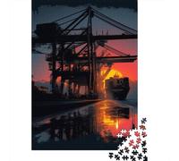 1000 Pieces Jigsaw Puzzles for Adults Port Sunset Reflections Puzzles for Adults Anti-Stress Toys Staycation Kill Time Birthday And Unique Gifts 38x26cm/1000pcs
