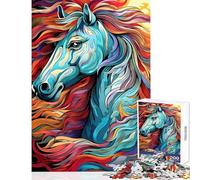 1000 Pieces Jigsaw Puzzles for Adults Portait of A Horse Practical Game Improve Memory Toy Wall Decor Christmas Birthday Gifts (38x52cm)