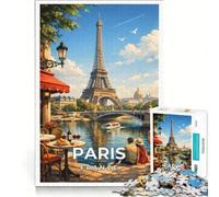 1000 Pieces Jigsaw Puzzles for Adults Poster Paris France, Hands-on Game, Train Your Brain And Hands, Every Piece Is Unique 38x52cm