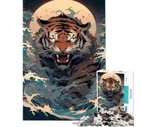 1000 Pieces Jigsaw Puzzles for Adults Powerful Waters Tiger Help The Brain Exercise Stress Reliever Family Game for Age 14+ Game (50X75CM)