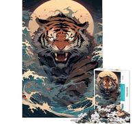 1000 Pieces Jigsaw Puzzles for Adults Powerful Waters Tiger Help The Brain Exercise Stress Reliever Family Game for Age 14+ Game (38X52CM)