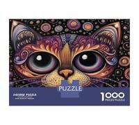 1000 Pieces Jigsaw Puzzles for Adults Psychedelic Cat Wall Art Print Adult Jigsaw Puzzle Toy Wall Decor Analysis And Logic for Is Ideal As A Gift 70x50cm/1000pcs