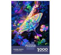 1000 Pieces Jigsaw Puzzles for Adults Psychedelic Moth Jigsaw for Adults Brain Teaser Game Presents for Women Birthday And Unique Gifts 38x26cm/1000pcs
