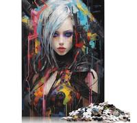 1000 Pieces Jigsaw Puzzles for Adults Punk Girl No9 Jigsaw Puzzle Wooden Puzzles Decompressing Intellectual Educational Toy Good Gift for Teenagers 1000pcs (75x50cm)
