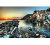1000 Pieces Jigsaw Puzzles for Adults Puzzles 1000 Piece Jigsaws for Adults Puzzle, Sea, Rocks, Boats, Italy, Cinque Terre 38x52CM