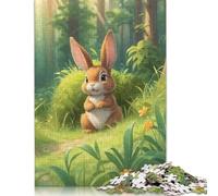 1000 Pieces Jigsaw Puzzles for Adults Rabbit Jigsaw Puzzle Wooden Puzzles Decompressing Intellectual Educational Toy Good Gift for Teenagers 1000pcs (75x50cm)