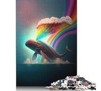 1000 Pieces Jigsaw Puzzles for Adults Rainbow Whale Square Jigsaw Puzzles, for Adults And Teenager, Wooden Puzzles Home Art Decor 1000pcs (75x50cm)