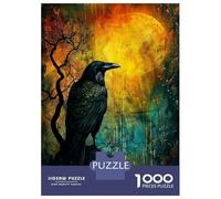 1000 Pieces Jigsaw Puzzles for Adults Ravens Midnight Watch Adult Puzzles Relaxing Games Difficult Hard Unique Gifts for Birthday And Christmas 70x50cm/1000pcs