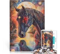 1000 Pieces Jigsaw Puzzles for Adults red eyed horse Made of cardboard for age 14 Play Toys As a gift for the whole family and friends。size：26x38cm/10.24x14.96inch