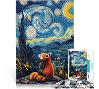1000 Pieces Jigsaw Puzzles for Adults Red Panda Starry Night Landscape Für Familienspaß Perfekte Dekoration52x38cm